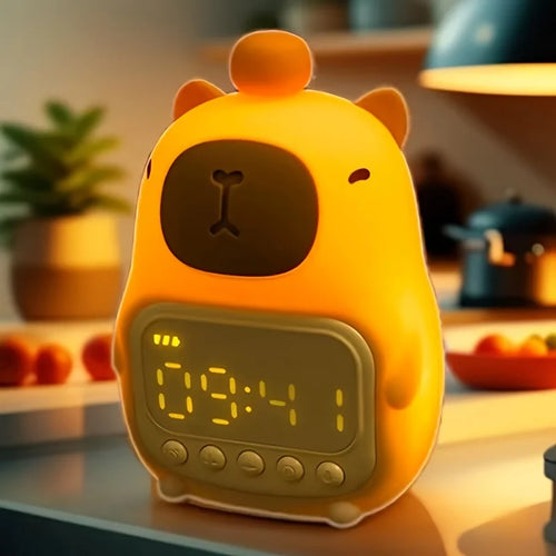 Capybara Akıllı Alarm Saat – Gece Lambası & Titreşimli Uyanma