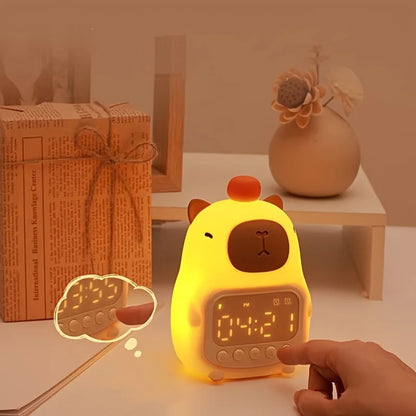 Capybara Akıllı Alarm Saat – Gece Lambası & Titreşimli Uyanma