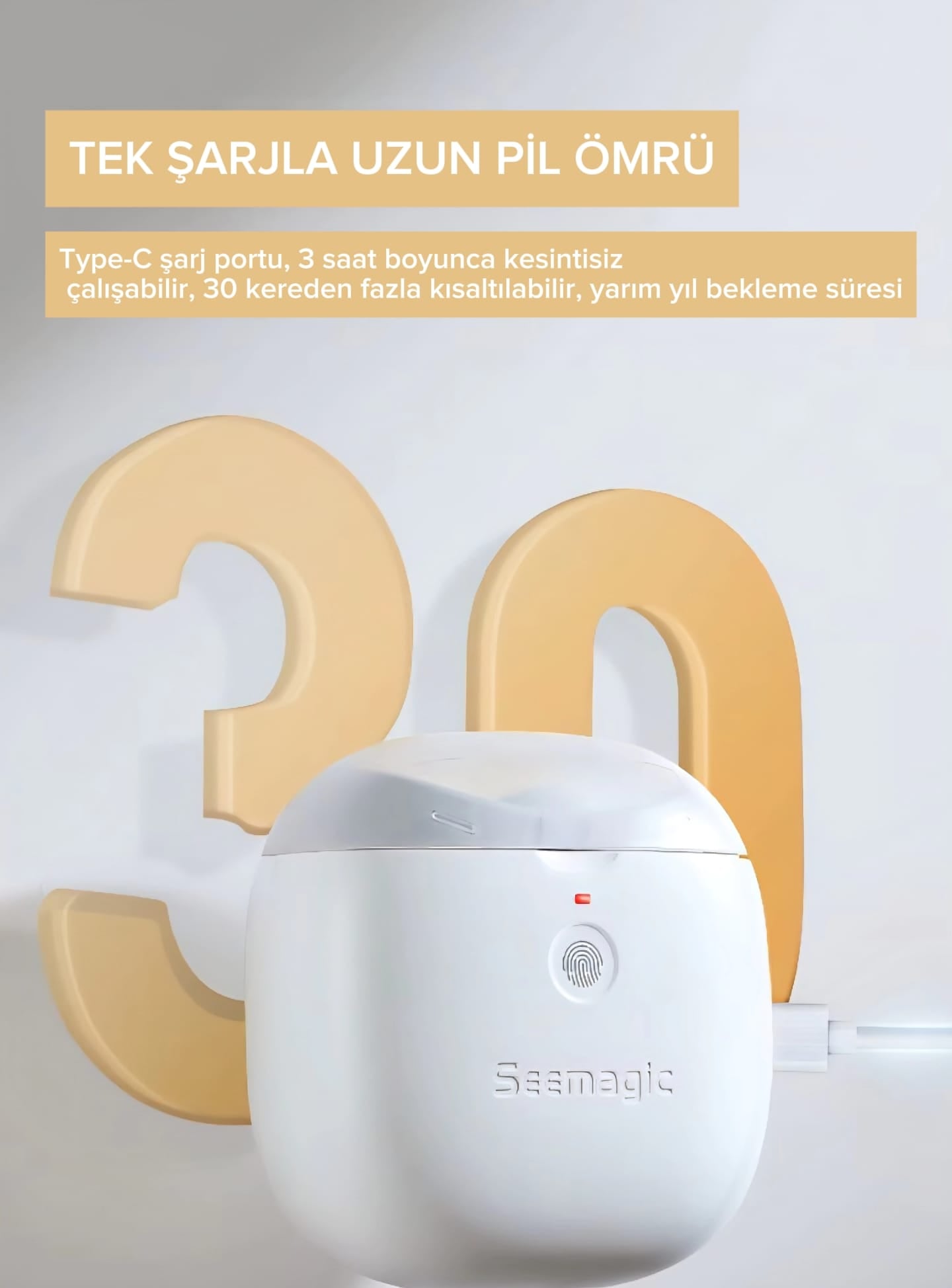 Seemagic Akıllı Elektrikli Otomatik Tırnak Makası Pro, Işıklı Tırnak Kesici, Manikür, Bebek ve Yetişkin Bakımı İçin Tırnak Makası Aletleri